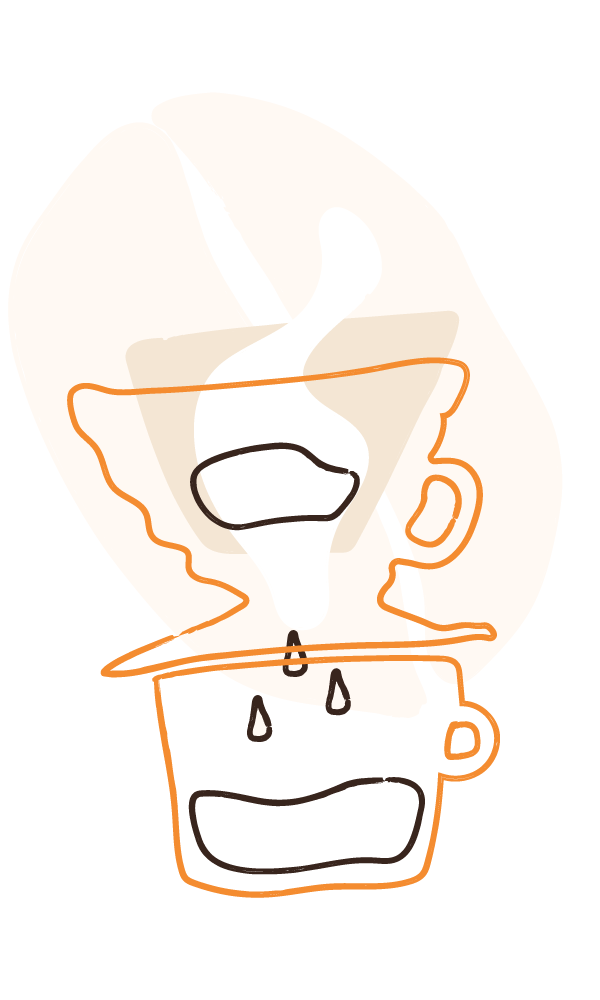 Ilustración de V60 siendo usada para preparar café
