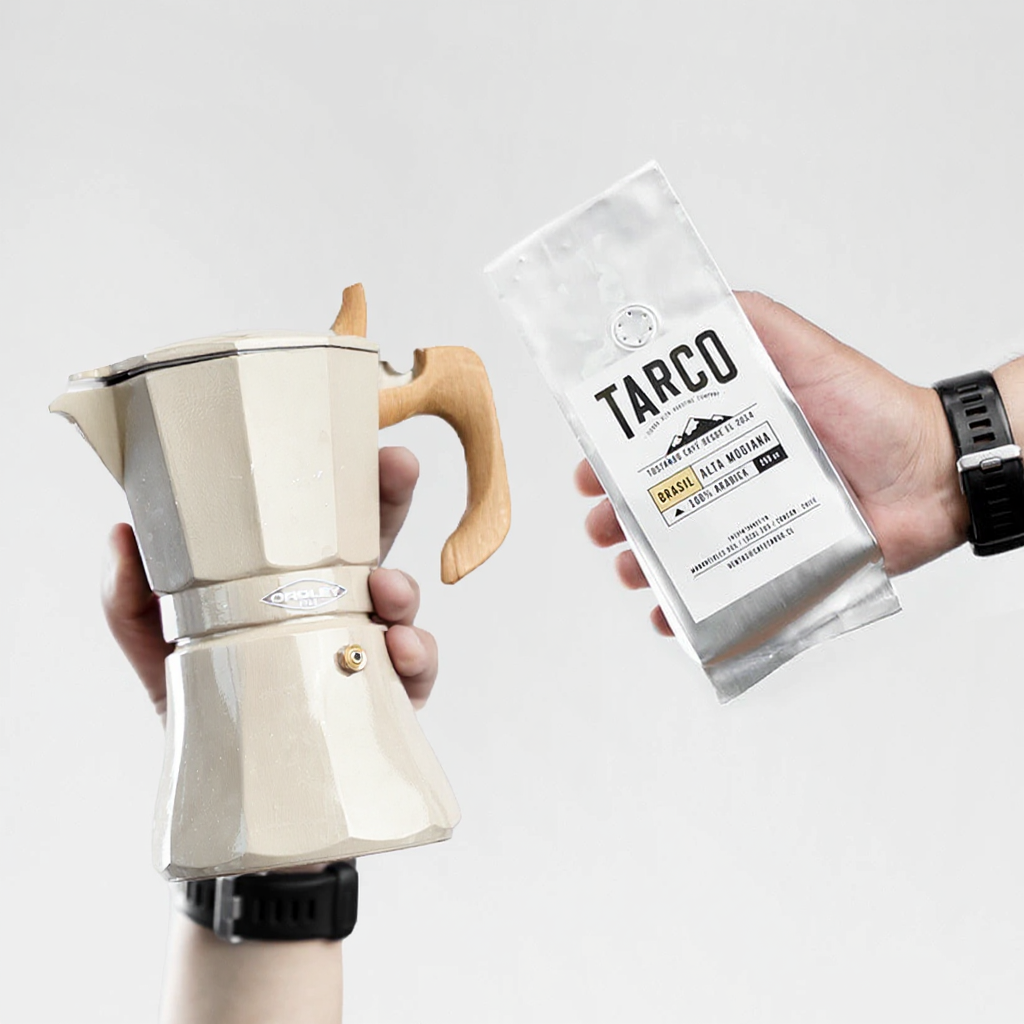 Nuevo Pack "Vibraletti" Cafetera Italiana más Café de Especialidad Brasil - Alta Mogiana