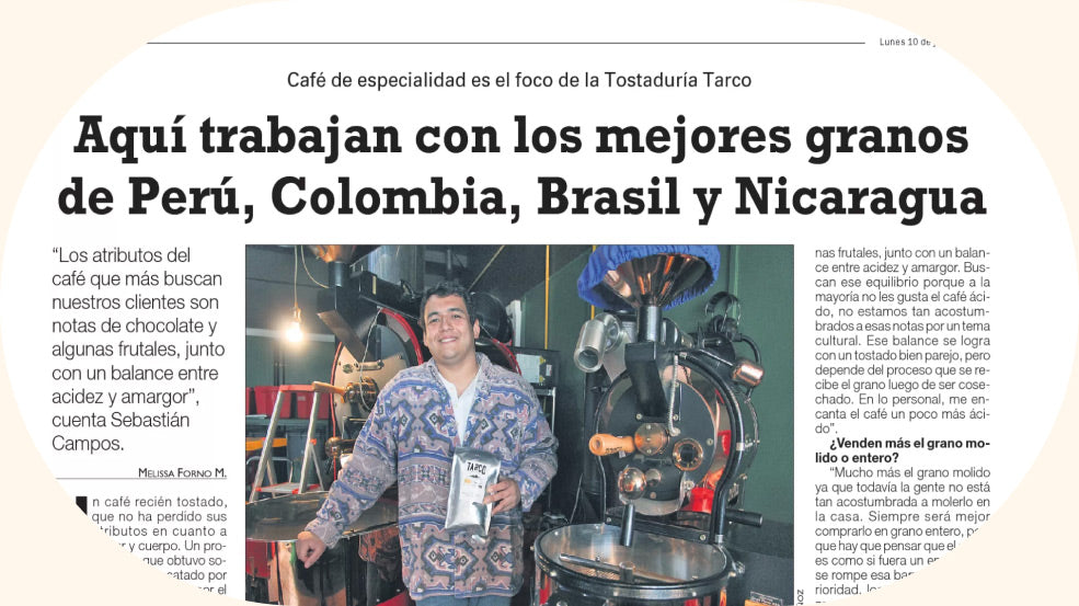 Granos de café de Perú, Colombia, Brasil y Nicaragua