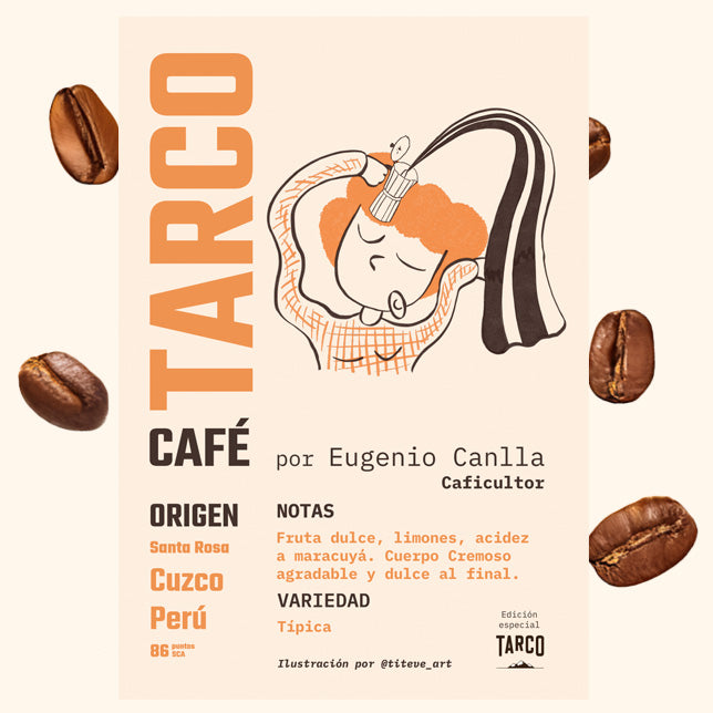 Etiqueta Café de Especialidad Cuzco Perú - Eugenio Canlla