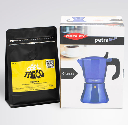 Nuevo Pack "Vibraletti" Cafetera Italiana más Café de Especialidad Brasil - Alta Mogiana