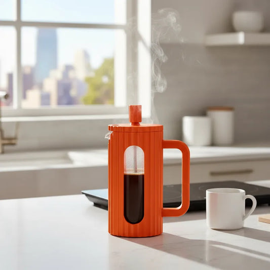 Prensa Francesa Naranja - Cafetera de Émbolo Manual