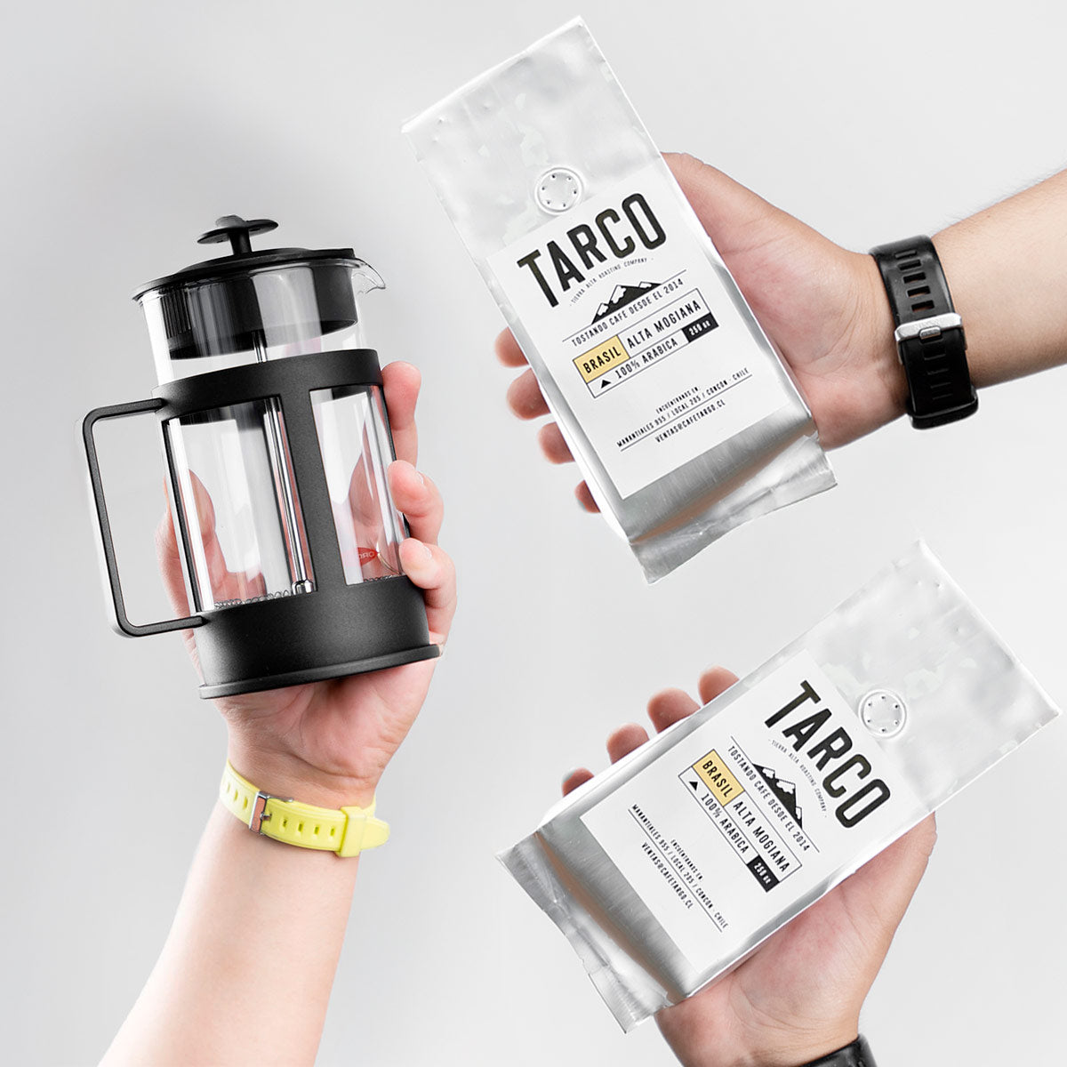 pack cafetera francesa con cafe de especialidad de Brasil