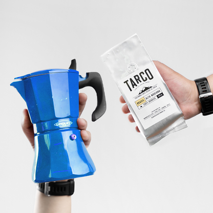 Nuevo Pack "Vibraletti" Cafetera Italiana más Café de Especialidad Brasil - Alta Mogiana