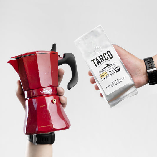 Nuevo Pack "Vibraletti" Cafetera Italiana más Café de Especialidad Brasil - Alta Mogiana